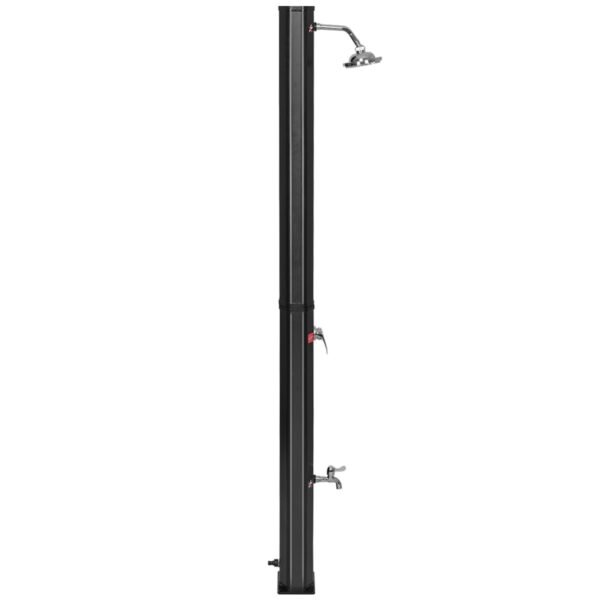 Lauko dušo kabina su 35 litrų talpa ir dviem maišytuvais 220 cm (Juoda)