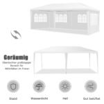 Dengtas lauko paviljonas 6x3m atsparus vandeniui (Balta)