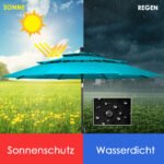 3 metrų skėtis nuo saulės su 3 pakopų stogu ir automatiniu pakreipimu (Žalia)