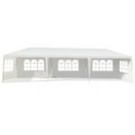 Tinklinis stogelis 9x3 m su 5 nuimamomis sienelėmis (Balta)