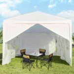 Sodo paviljono 3x9m su UV apsauga (Balta)