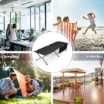 Sulankstoma stovyklavimo lova su šonine kišene (Juoda)