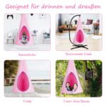 Vaikiška sūpuoklinė kėdė tvirta konstrukcija (Rožinė)