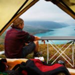 Sulankstomas aliuminis stovyklavietės staliukas (Juoda)