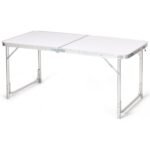 Sulankstomas lauko stalas su didele daiktadėže ir reguliuojamu aukščiu (Balta)