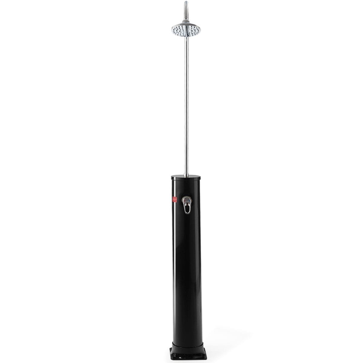 op70278_1_ Sodo dušas su saulės energija ir dviem čiaupais 213 cm (Juoda ir sidabrinė)