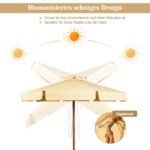 Kippomas lauko skėtis nuo saulės 3m su UV apsauga (Smėlio)