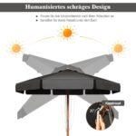 3 metrų skėtis nuo saulės su reguliuojamu kampu ir UV apsauga (Pilka)