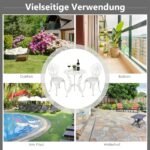 Aliuminio lauko baldų komplektas su dviem kėdėmis (Balta)