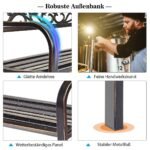 Tvirtas lauko suolas su atlošu (Bronzos)