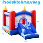 Pripučiama pilis su čiuožykla ir kamuoliukų baseinu (Mėlyna)