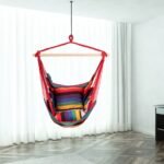 Pakabinama kėdė su dviem pagalvėlėmis iki 160 kg (Raudona)