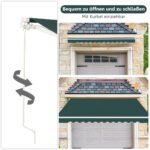 Įtraukiama 3x2 5 m markizė su rankena (Žalia)