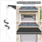 Įtraukiama markizė su rankena aliuminio apsauga nuo saulės 3x2 5 m (Pilka)