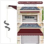 Įtraukiama markizė su rankena 3 x 2 5 m (Vyno raudona)