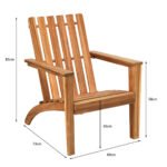 Ergonomiškas medinis lauko krėslas (Natūrali)