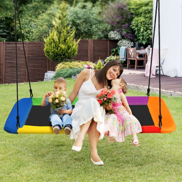 Reguliuojamo aukščio sūpynės sodui (Spalvota)