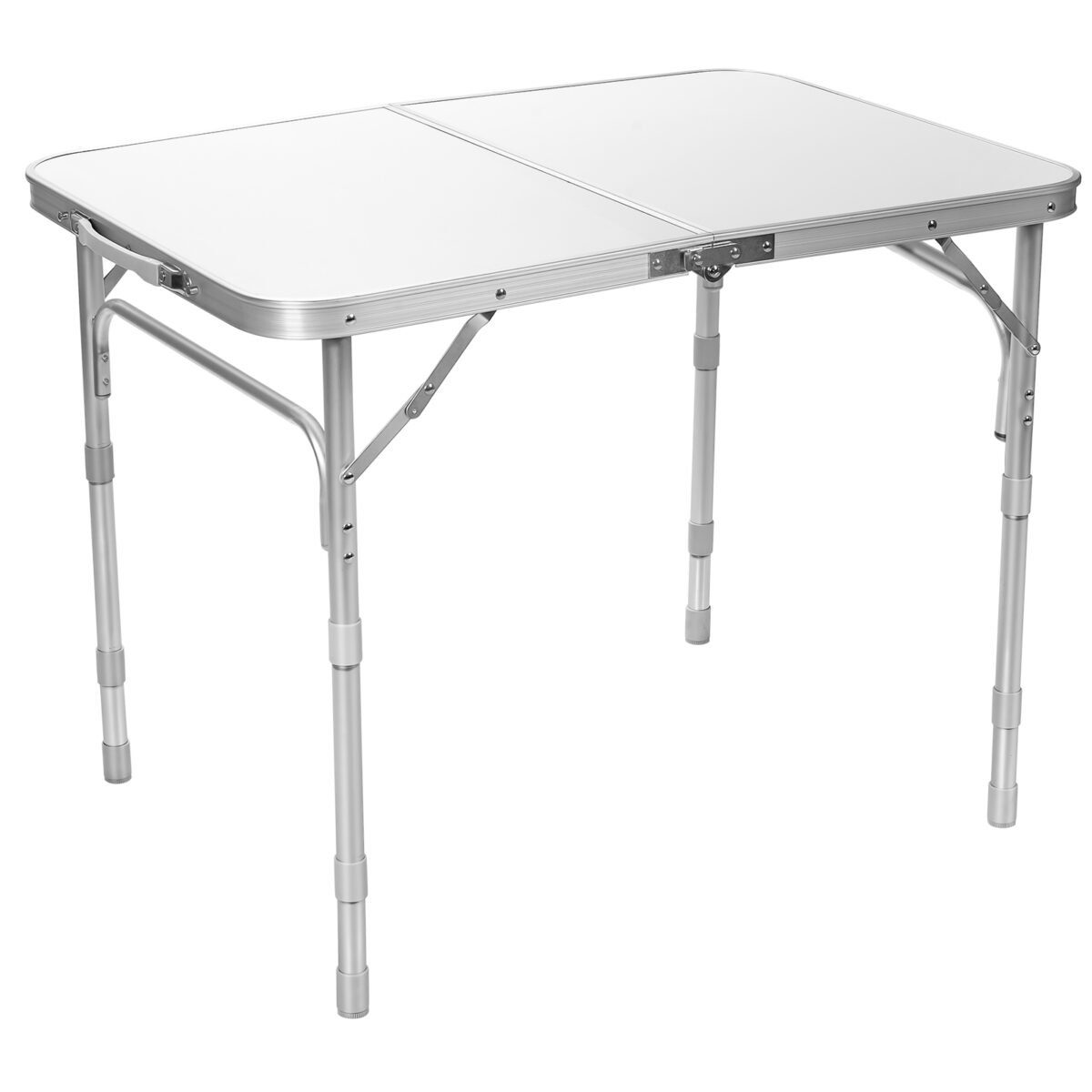 Sulankstomas aliumininis stalas su trimis reguliuojamomis padėtimis (Balta)