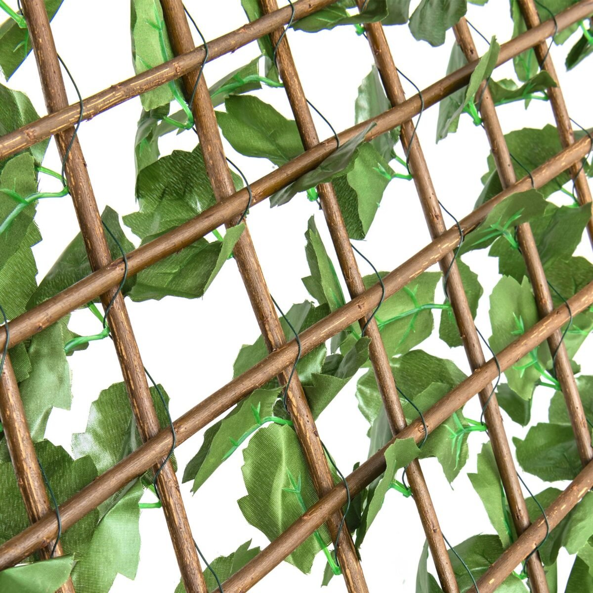 Ištraukiama dirbtinė gyvatvorė su lapijos imitacija 255 cm (Žalia)