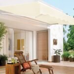 Ištraukiama terasos markizė 2 5 m x 2 m su aliuminio rėmu (Kreminė balta)