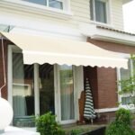 Ištraukiama terasos markizė 2 5 m x 2 m su aliuminio rėmu (Kreminė balta)