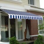Įtraukiama aliuminio markizė 2 5 m x 2 m (Mėlyna ir balta)