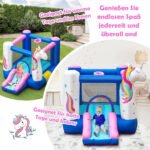 Pripučiama pilis su čiuožykla ir krepšinio lanku (Spalvota)