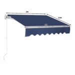 Tiesiamoji markizė balkonui ir terasai 3x2 5 m (Tamsiai mėlyna)