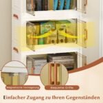 Sulankstomos laikymo dėžės su ratukais ir skaidriomis durelėmis (Balta)