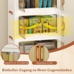 Sulankstomos 280 litrų talpos dėžės su ratukais ir skaidriomis durelėmis (Balta)