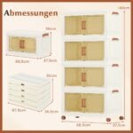 Sulankstomos 280 litrų talpos dėžės su ratukais ir skaidriomis durelėmis (Balta)