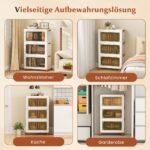 Sulankstomos riedančios laikymo dėžės su skaidriomis durelėmis (Balta)