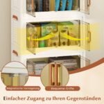 Sulankstomos riedančios laikymo dėžės su skaidriomis durelėmis (Balta)