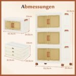 Sulankstomos riedančios laikymo dėžės su skaidriomis durelėmis (Balta)