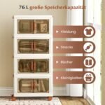 Sulankstomos ir sudedamos laikymo dėžės su ratukais (Balta)