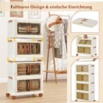 Sulankstomos ir sudedamos laikymo dėžės su ratukais (Balta)