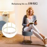 Apmuštas pufas su metalinėmis kojomis atlaikantis 150 kg apkrovą (Pilka)