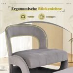 Ergonomiška poilsio kėdė su pakoja plačia sėdyne ir lenktu atlošu (Pilka)