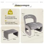 Ergonomiška poilsio kėdė su pakoja plačia sėdyne ir lenktu atlošu (Pilka)