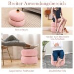 Apvalus suolas su atramine dalimi ir šerpa danga (Rožinė)