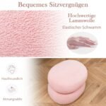 Apvalus suolas su atramine dalimi ir šerpa danga (Rožinė)