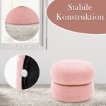 Apvalus suolas su atramine dalimi ir šerpa danga (Rožinė)