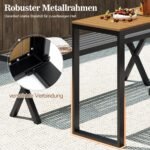 Sodo stalas su WPC stalviršiu ir metaliniu rėmu (Ruda)