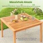 Akacijos medienos stalas su vieta skėčiui (Natūrali)