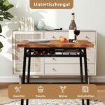 Valgomojo stalas su laikymo lentyna ir dviem kėdėm (Ruda)