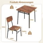 Valgomojo stalas su laikymo lentyna ir dviem kėdėm (Ruda)