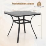 Lauko stalas 4 asmenims medžio imitacijos stalviršis (Pilka)