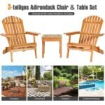 Sulankstomas Adirondack lauko kėdžių ir staliuko komplektas (Natūrali)