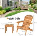 Sulankstomas Adirondack lauko kėdžių ir staliuko komplektas (Natūrali)