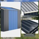 Metalinės lauko pavėsinės praplėtimo modulis 213 x 162 x 64 cm (Pilka)